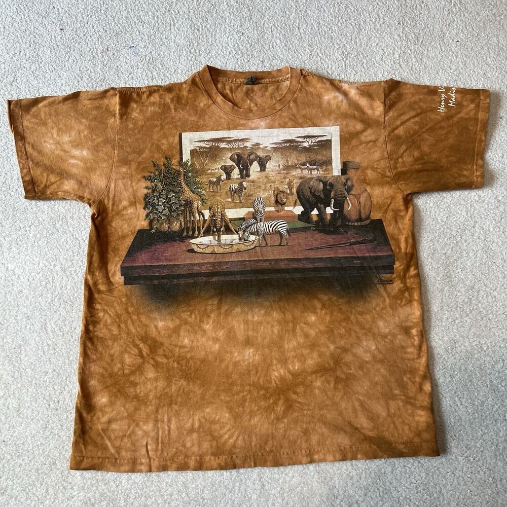 Vintage The Mountain Tie Dye L Shirt Bo Newell Animal Safari Zoo Coming To Life